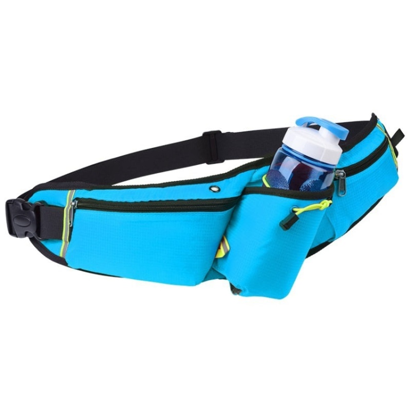 Sports Water Bottle Waist Bag Multifunctional Fitness Running Mobile Phone Invisible Waist Bag (Blue)