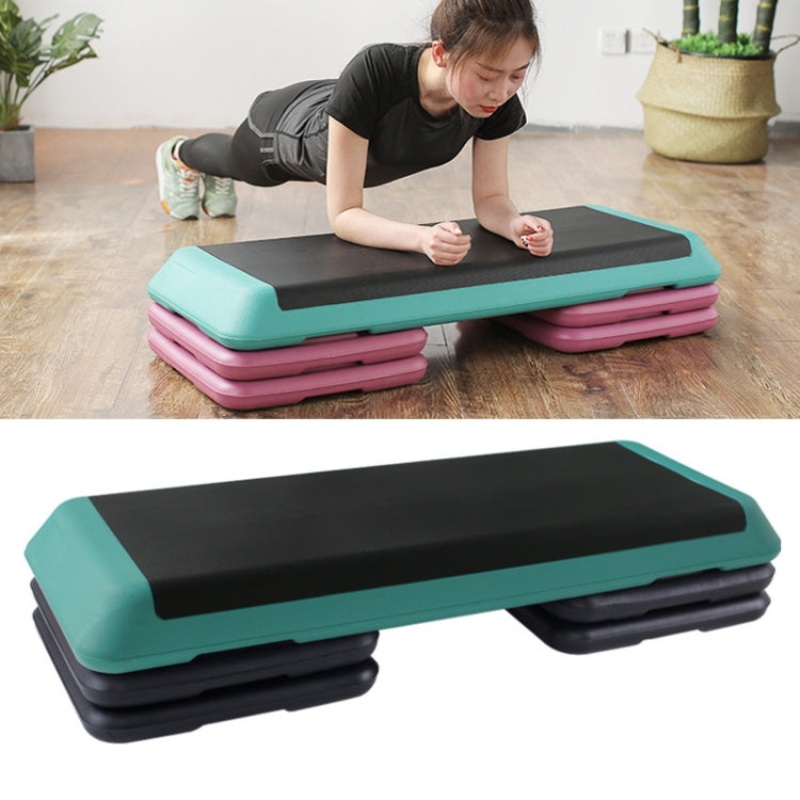 110cm Fitness Pedal Adjustable Sports Yoga Fitness Aerobics Pedal, Specification: Dark Green Motherboard + 4 Black Base