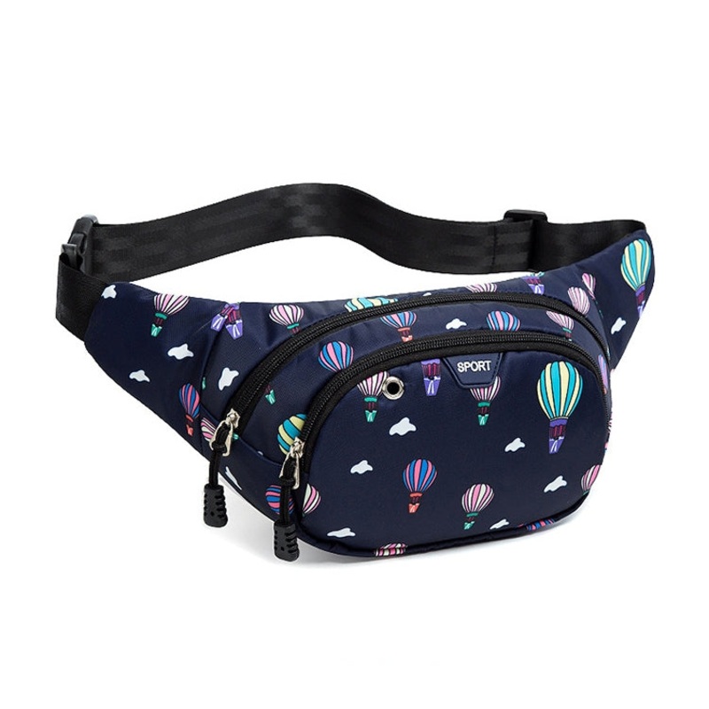 Ladies Sports Running Waist Bag Outdoor Leisure Cashier Wallet (10 inch, Balloon Dark Blue)