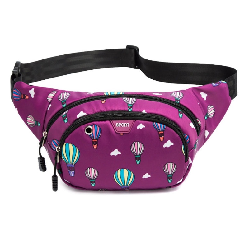 Ladies Sports Running Waist Bag Outdoor Leisure Cashier Wallet 10 Inch (Balloon Purple)
