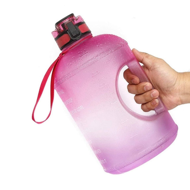 Large Capacity Gradient Color Plastic Space Bottle for Sports (Pink Purple)