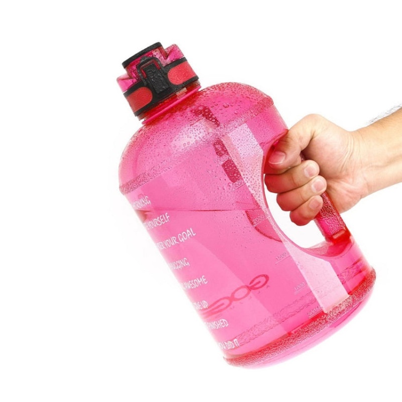 Large Capacity Sports Kettle Plastic Space Bottle 1 Gallon (Pink)