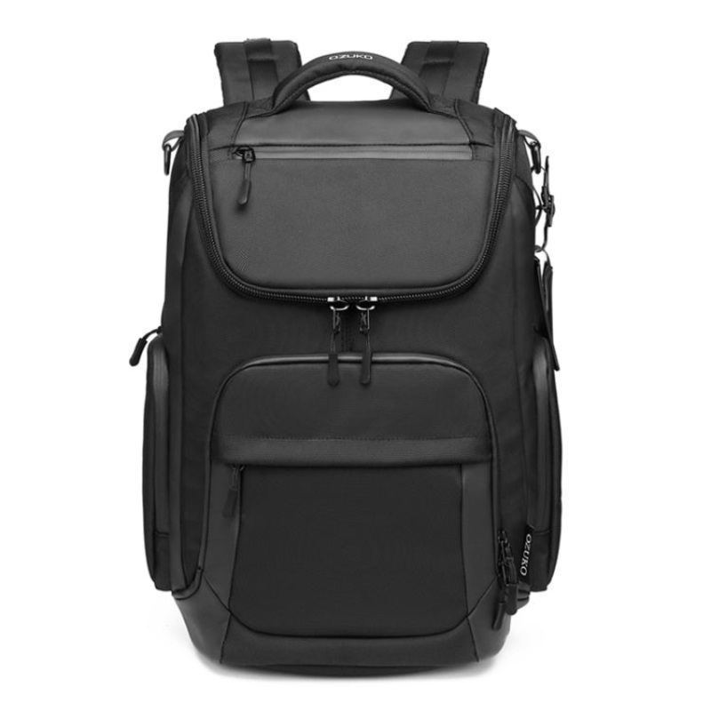 Men Business Laptop Backpack Travel Sports Leisure Backpack (Black)