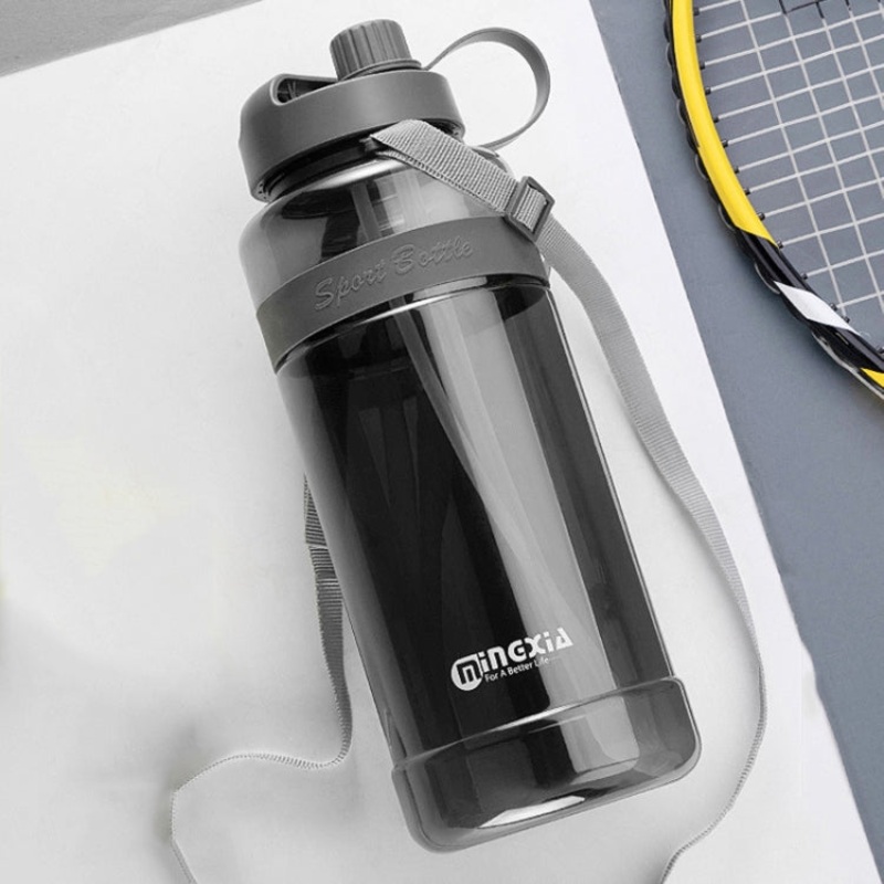 Plastic Water Cup With Straw Outdoor Portable Sports Kettle (Gray 3000ml)