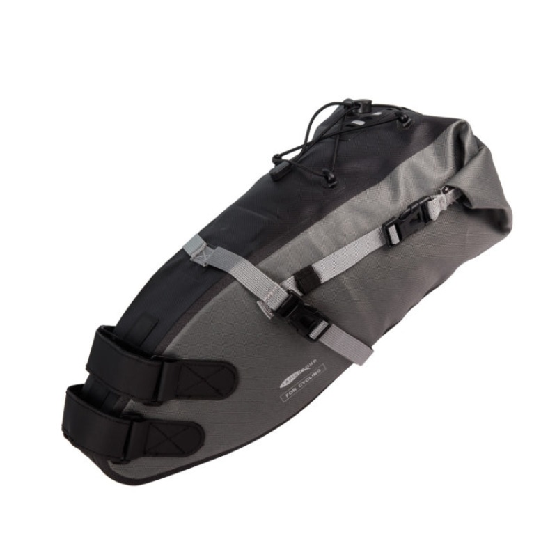 Bicycle Big Tail Bag Large Capacity Long-Distance Cycling Saddle Bag (Gray Black)