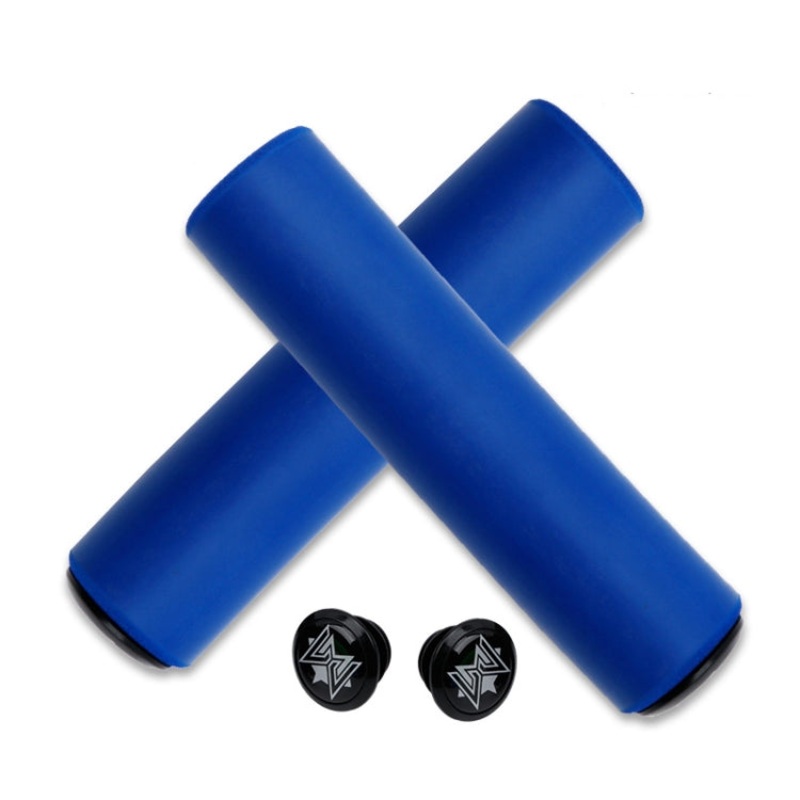 MEROCA Mountain Bike Grip Cover Shock Absorbic Silicone Handlebar Sponge Cover(Blue)