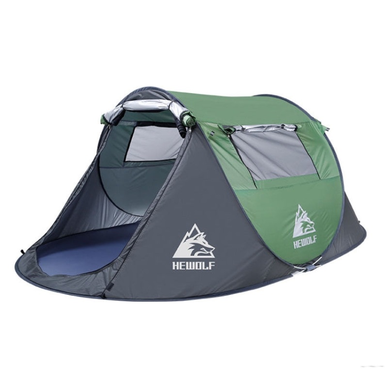 Outdoor Automatic Windproof Quick-Opening Tent Camping Sunscreen Tent for 2-3 People (Army Green)