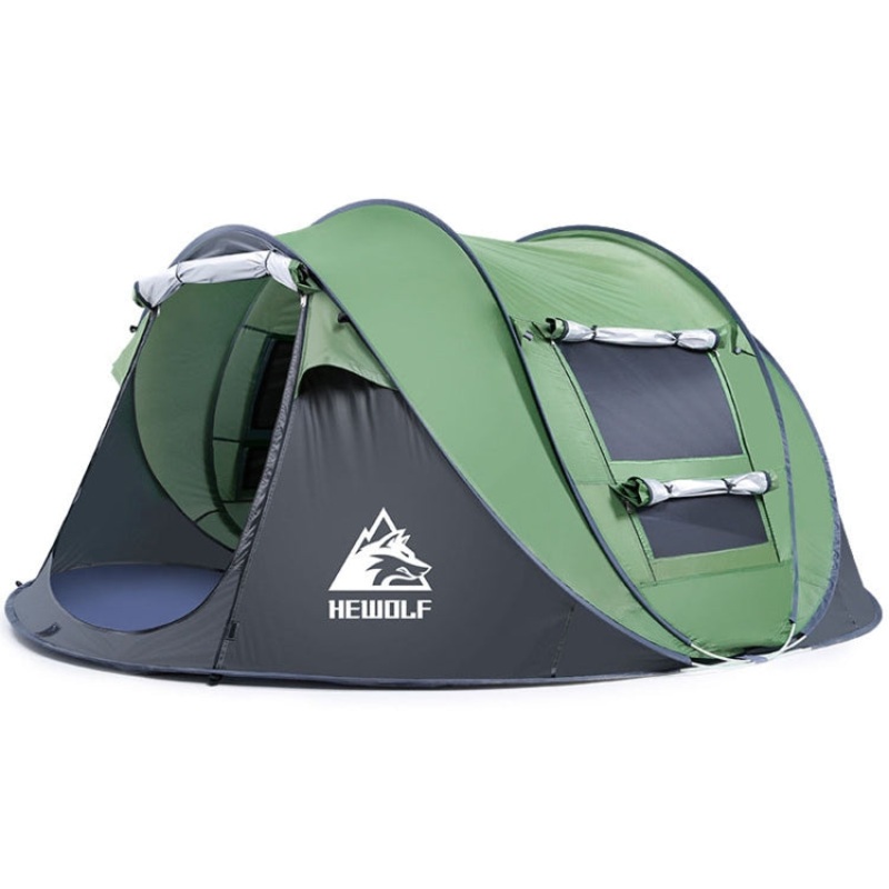 Outdoor Automatic Windproof Quick-Opening Tent Camping Sunscreen Tent For 4-5 People (Army Green)