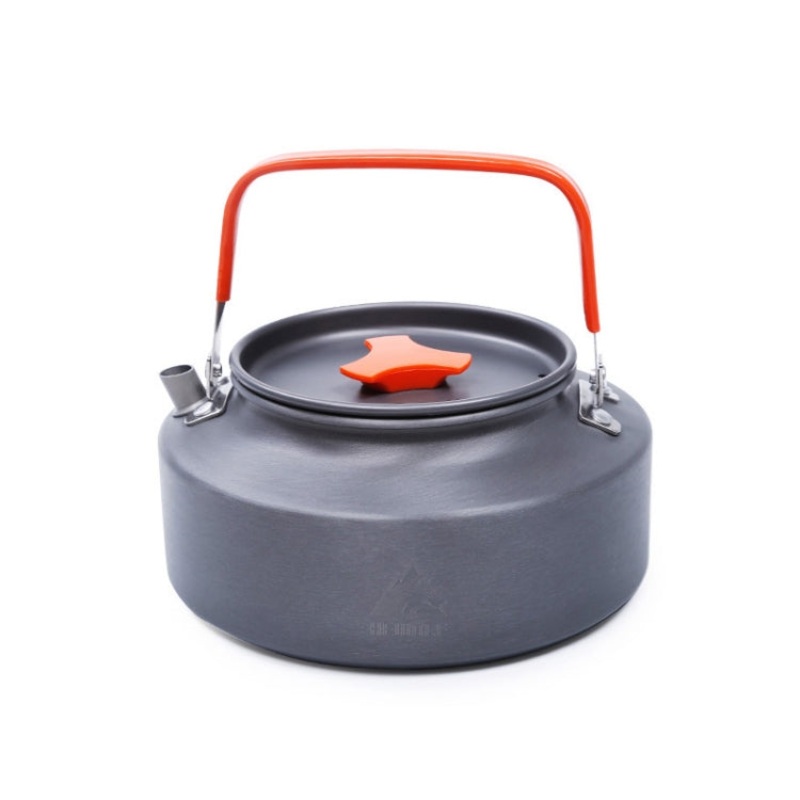 Outdoor Camping Tea Portable Kettle Cookware Pot, Capacity: 1.05L (Black)