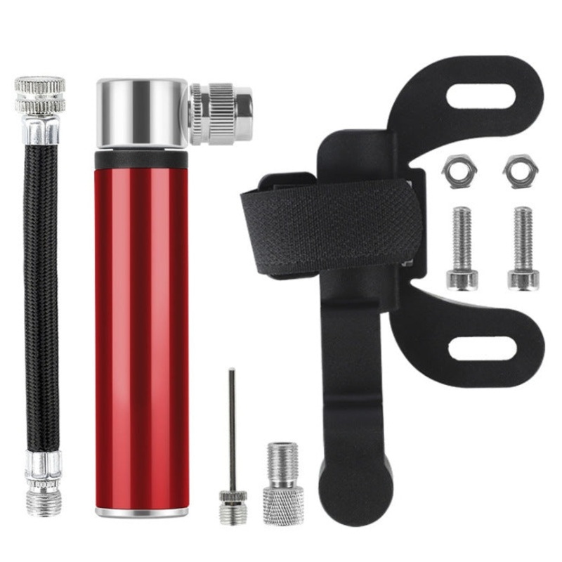 Portable Mini Bicycle Aluminum Alloy Pump Inflatable Cylinder (Red)