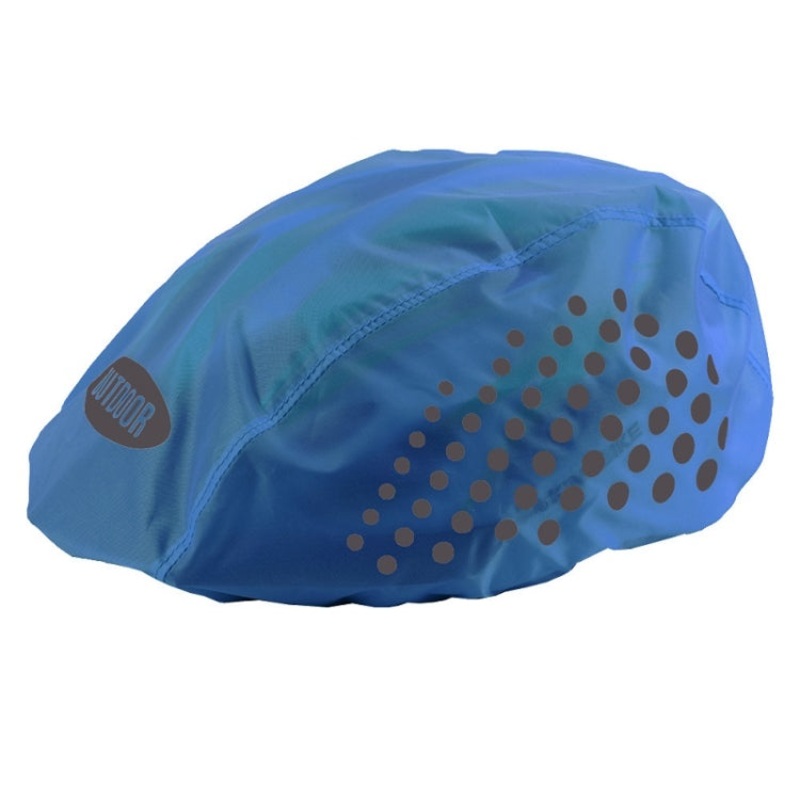 Reflective Safety Cycling Helmet Rain Cover for Outdoor Activities (Blue), Free Size