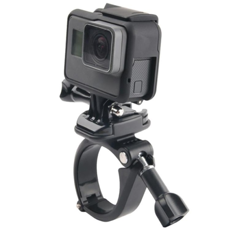 GP434 Large Size Bicycle Motorcycle Handlebar Fixing Mount for GoPro, Insta360, DJI and Other Action Cameras (Black)