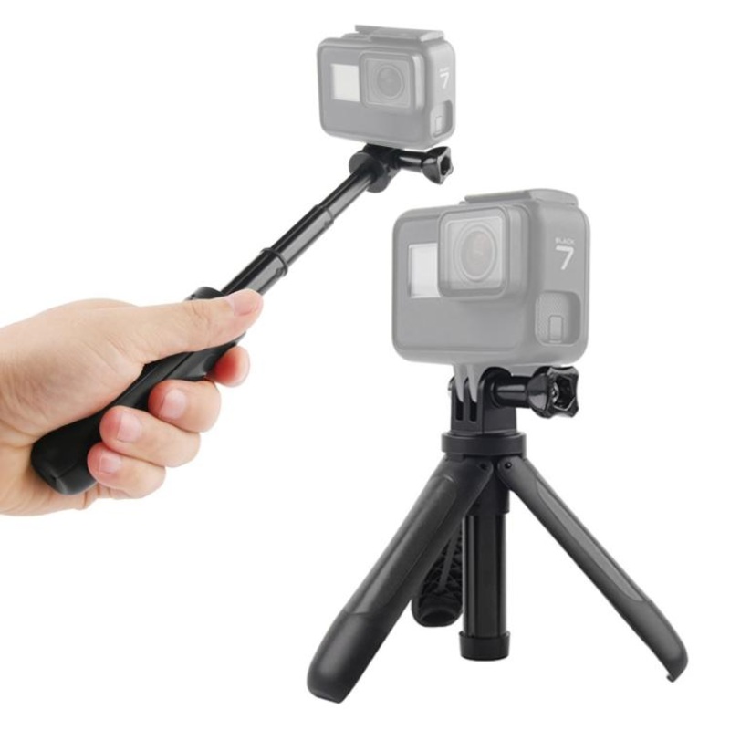 GP446 Multifunctional Mini Fixed Tripod for GoPro, Insta360, DJI and Other Action Cameras (Black)