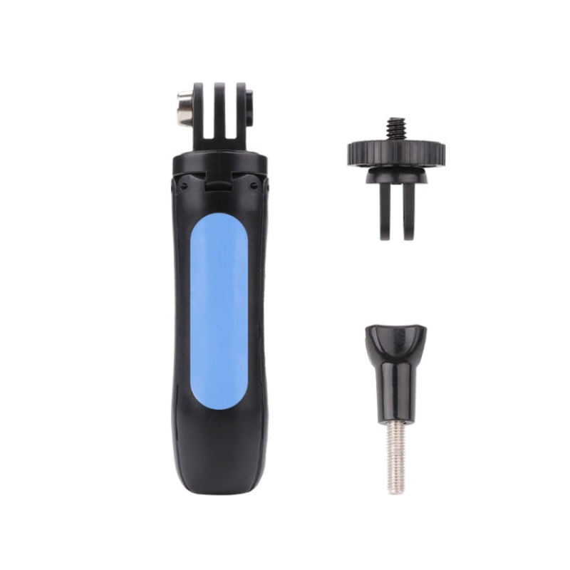 Multi-functional Foldable Tripod Holder Selfie Monopod Stick for GoPro, Insta360, DJI and Other Action Cameras, Length: 12-23cm (Blue)