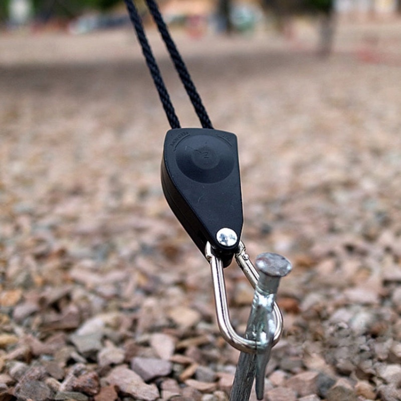 Outdoor Camping Pulley Adjustment Rope Buckle for Tent Canopy Windproof Rope Stop Buckle (Black)