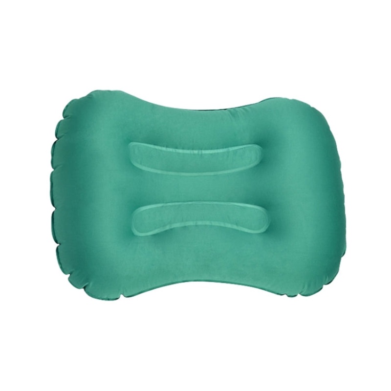 Outdoor Camping Trip Foldable Portable Inflatable Pillow Nap Waist Pillow Inflate with Your Mouth (Emerald Green)