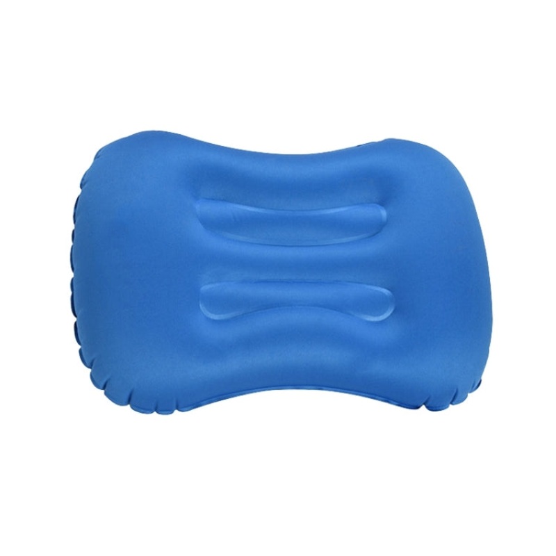 Portable Inflatable Outdoor Camping Trip Waist Pillow, Press to Inflate (Dark Blue)
