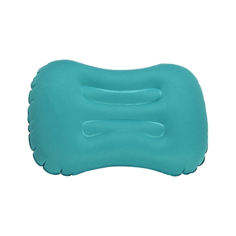 Portable Inflatable Pillow for Outdoor Camping Trip - Inflate with Mouth Nap Waist Pillow (Peacock Blue)