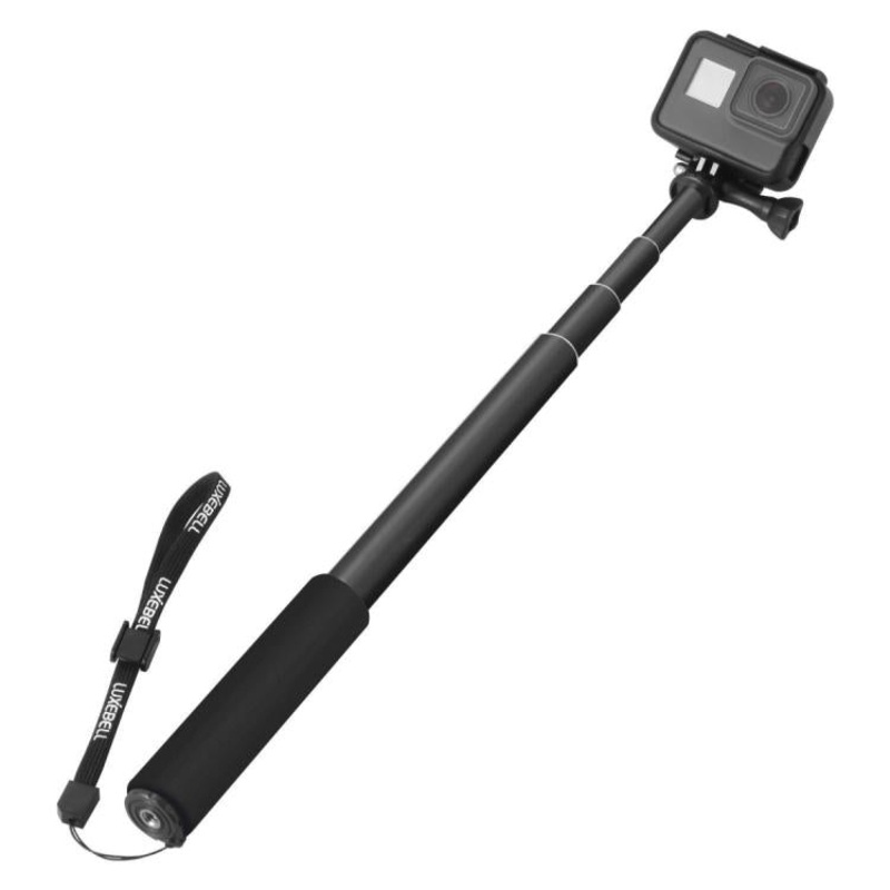 Universal Aluminum Alloy Selfie Stick with Adapter, Length: 25-75cm (Black)