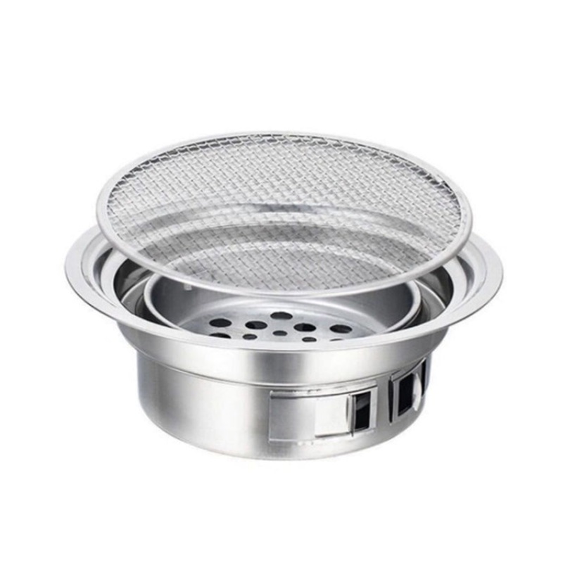 Household Stainless Steel Charcoal Barbecue Stove Outdoor Camping Portable Stove Set (35cm)