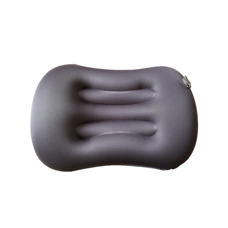 Outdoor Camping Portable Inflatable Pillow Nap Waist Pillow, Press to Inflate (Dark Gray)