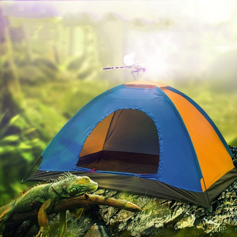 Outdoor Camping Single Layer Tent for 3-4 People, Random Color Delivery (3-4 People)