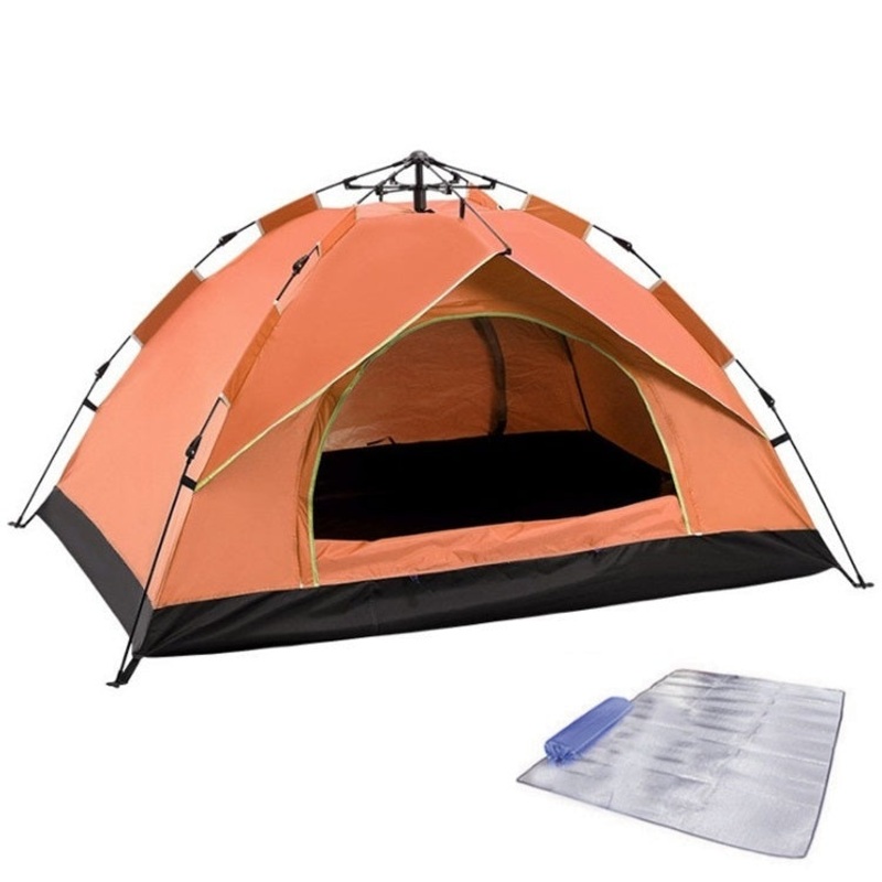 Outdoor Camping Tent for 2 People with Automatic Spring Mechanism (Orange)