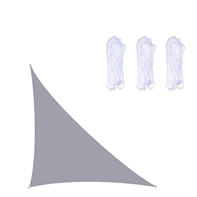 Triangle Garden Sunshade Sail Waterproof Anti-UV Canopy 5m x 5m x 7.1m (Grey)
