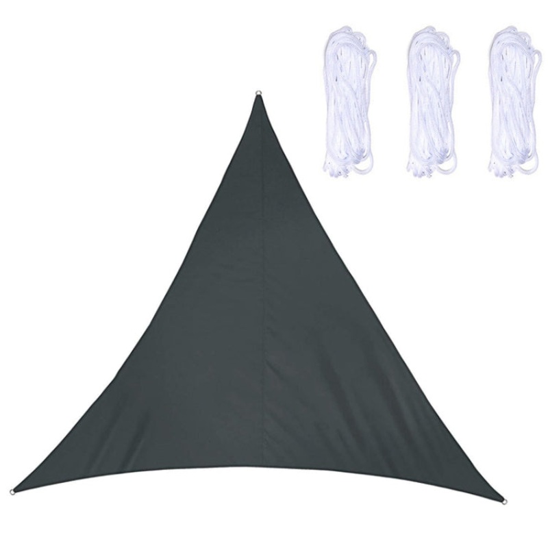 Triangle Outdoor Sunshade Sail Waterproof Anti-UV Canopy Black (3.6m x 3.6m x 3.6m)