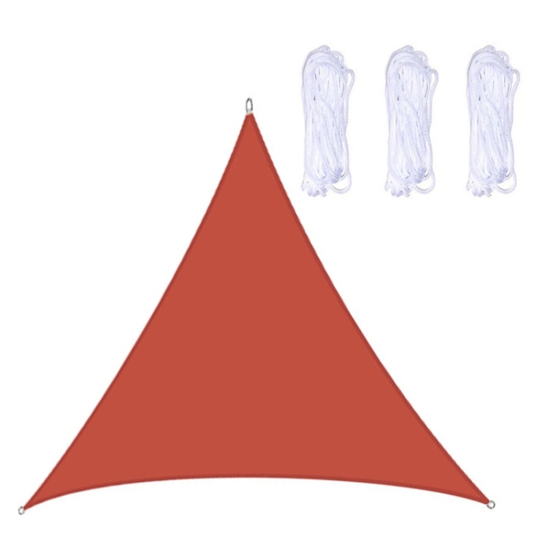 Triangle Outdoor Garden Sunshade Sail Waterproof Anti-UV Canopy 4x4x4m (Red)