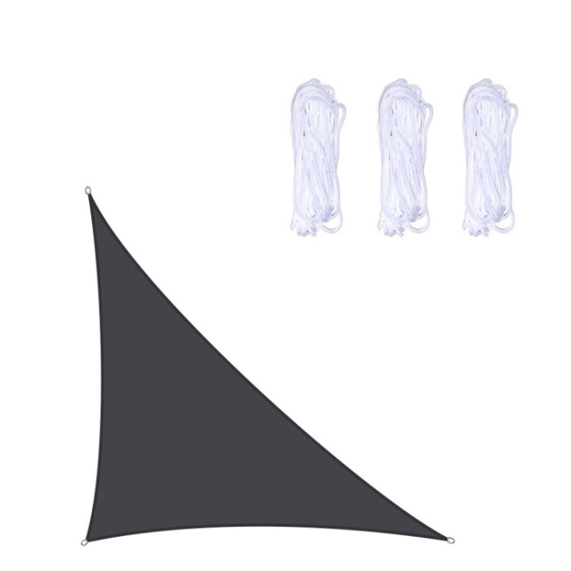 Triangle Outdoor Garden Sunshade Sail Waterproof Anti-UV Canopy 5m x 5m x 7.1m (Black)