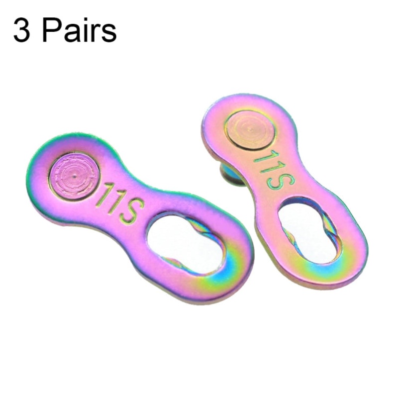 3 Pairs 11 Speed (Colorful) ZH405 Mountain Road Bicycle Chain Magic Buckle Chain Quick Release Buckle