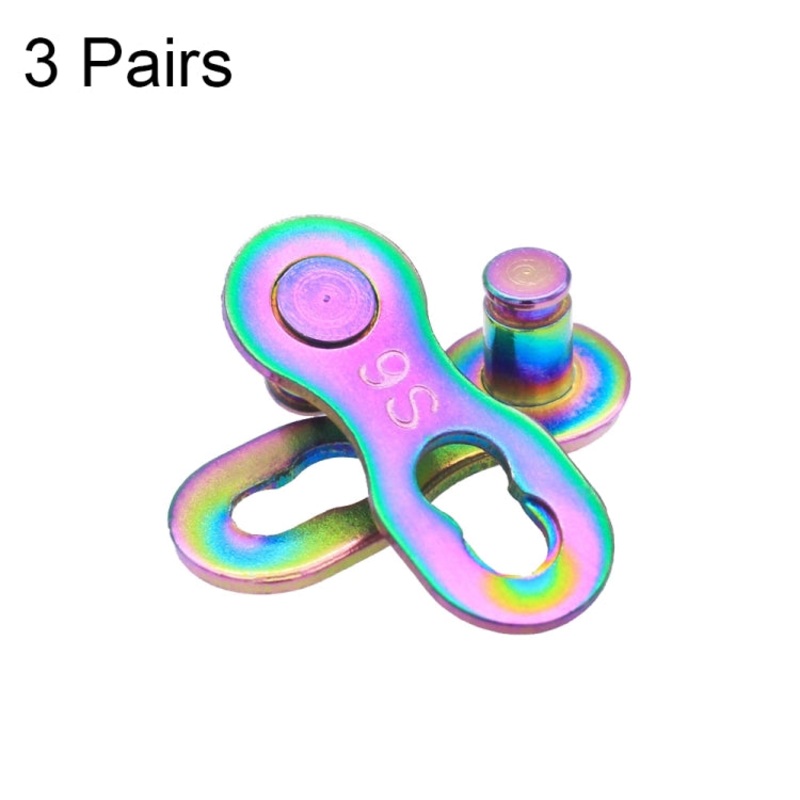 3 Pairs 9 Speed (Colorful) ZH405 Mountain Road Bicycle Chain Magic Buckle Chain Quick Release Buckle
