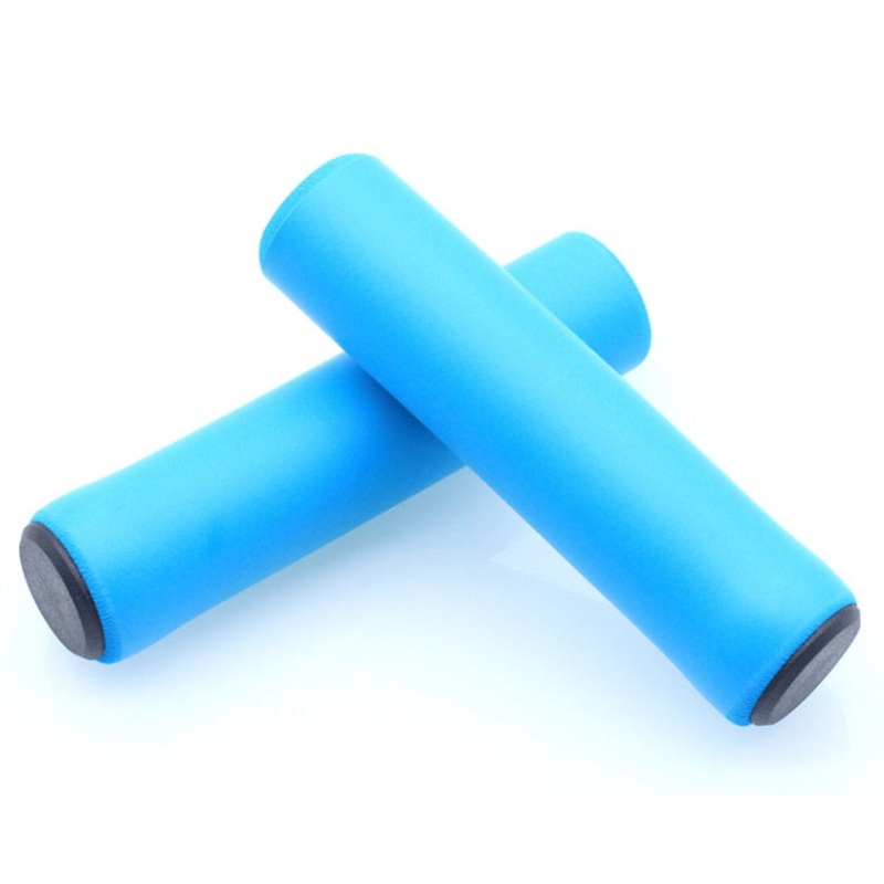 4 Pairs Mountain Folding Bicycle Silicone Foaming Sponge Handle Cover Rubber Shock Absorbing Anti-Slip Handle Set(Blue)