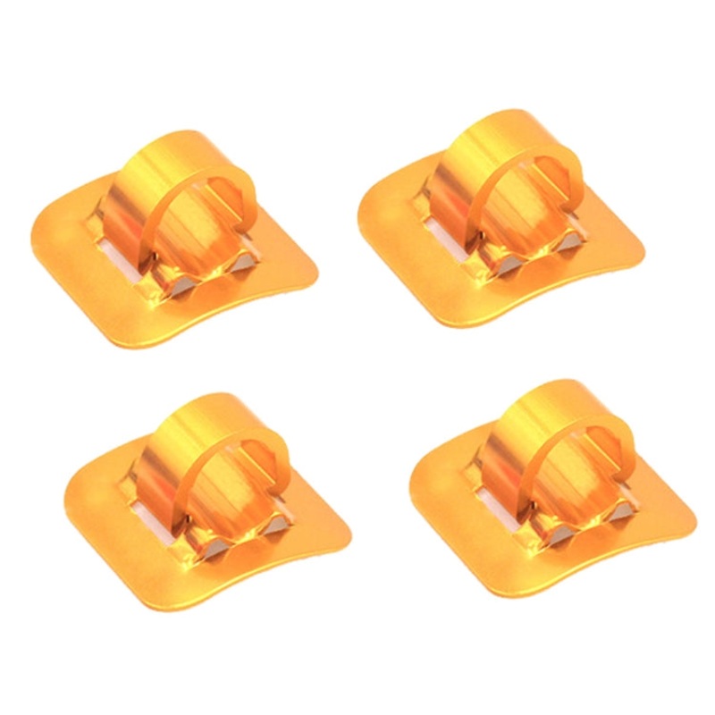 4 PCS Mountain Road Bicycle Hose Line Guide Adhesive Wire Seat Frame Cable Fixing C Buckle, Style: Aluminum Alloy Buckle(Golden)
