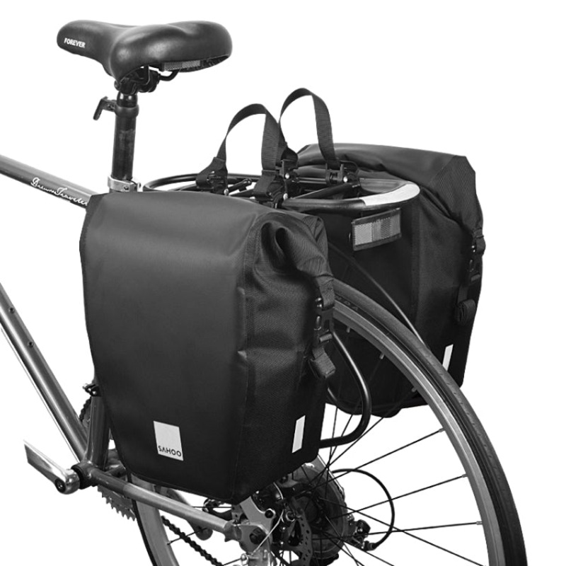 20L Bicycle Shelf Bag Long-Distance Cycling Pannier Bag (Black)