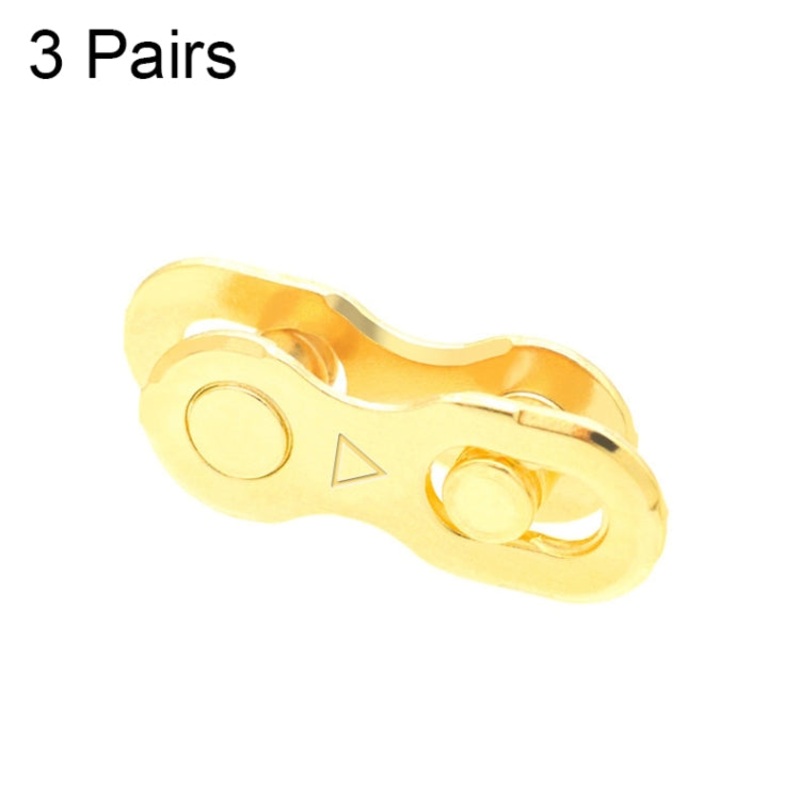 3 Pairs 6/7/8 Speed (Gold) ZH405 Mountain Road Bicycle Chain Magic Buckle Chain Quick Release Buckle