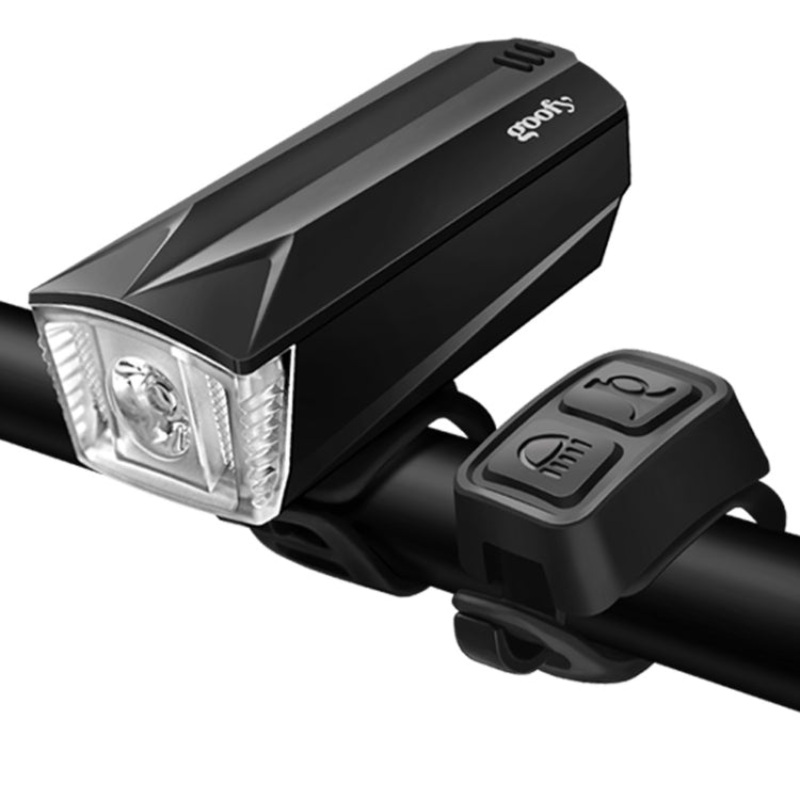 Bicycle Horn Light Mountain Bike Front Light Warning Light Battery (3 Watt Black)