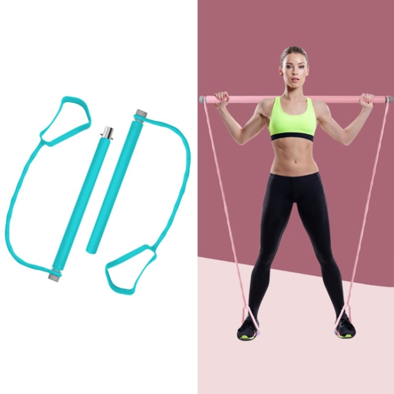 Multifunctional Home Pilates Bar Fitness Elastic Rope Yoga Equipment (Blue)