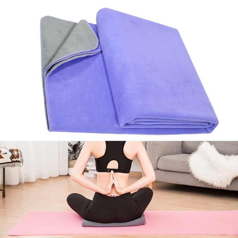Yoga Blanket Meditation Auxiliary Blanket Yoga Supplies (Purple/Light Gray)
