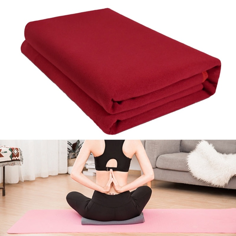 Yoga Blanket Meditation Auxiliary Blanket Yoga Supplies (Wine Red)