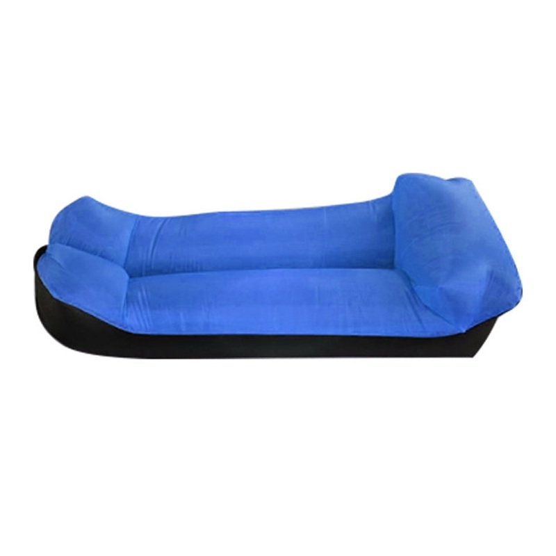 Inflatable Sofa Bed for Camping Fishing Beach Tear-Proof (Dark Blue + Black)