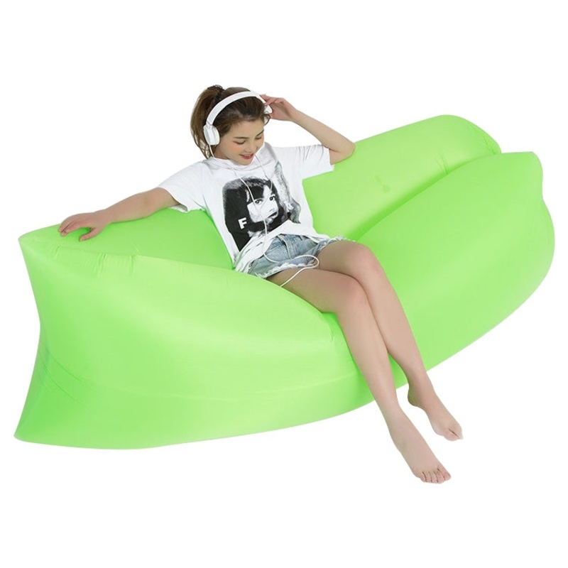 Portable Inflatable Sofa Bed for Camping Fishing and Beach Lazy Air Bed 78.7 x 27.6 inches (Green)