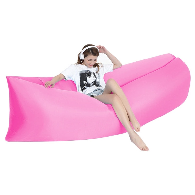 Portable Inflatable Sofa Bed for Camping Fishing and Beach Lazy Air Bed 78.7 x 27.6 inches (Pink)