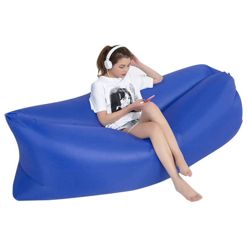 Portable Inflatable Sofa Bed for Camping Fishing and Beach Lazy Air Bed 78.7 x 27.6 inches (Sapphire Blue)