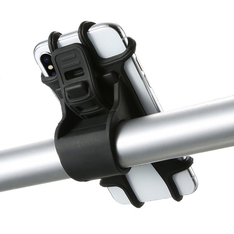 Silica Gel Bicycle Universal Phone Holder Black (One Size)