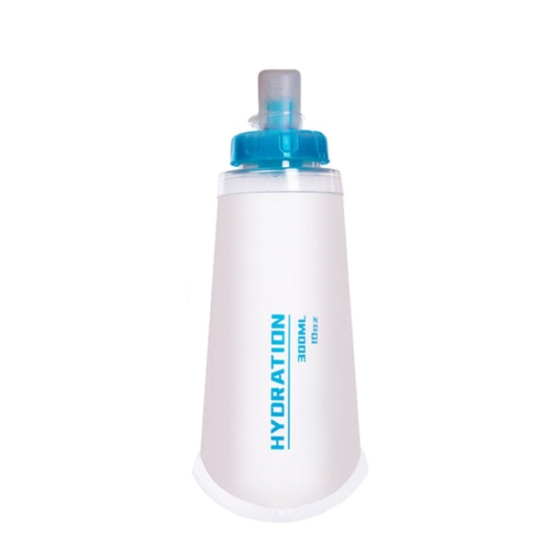 Soft 300ml Outdoor Sports Marathon Water Bottle Folding Water Bag Transparent