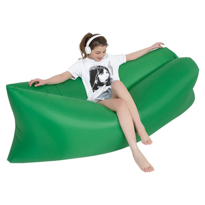 Portable Inflatable Sofa Bed for Camping Fishing Beach Lazy Air Bed 78.7 x 27.6 inches (Grass Green)