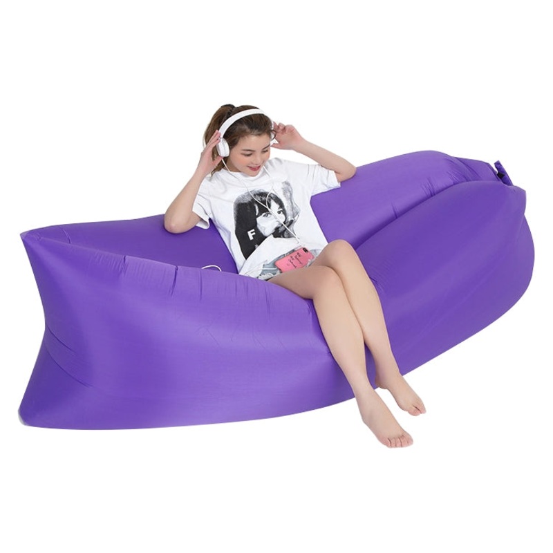 Portable Inflatable Sofa Bed for Camping Fishing Beach Lazy Air Bed 78.7 x 27.6 inches (Purple)