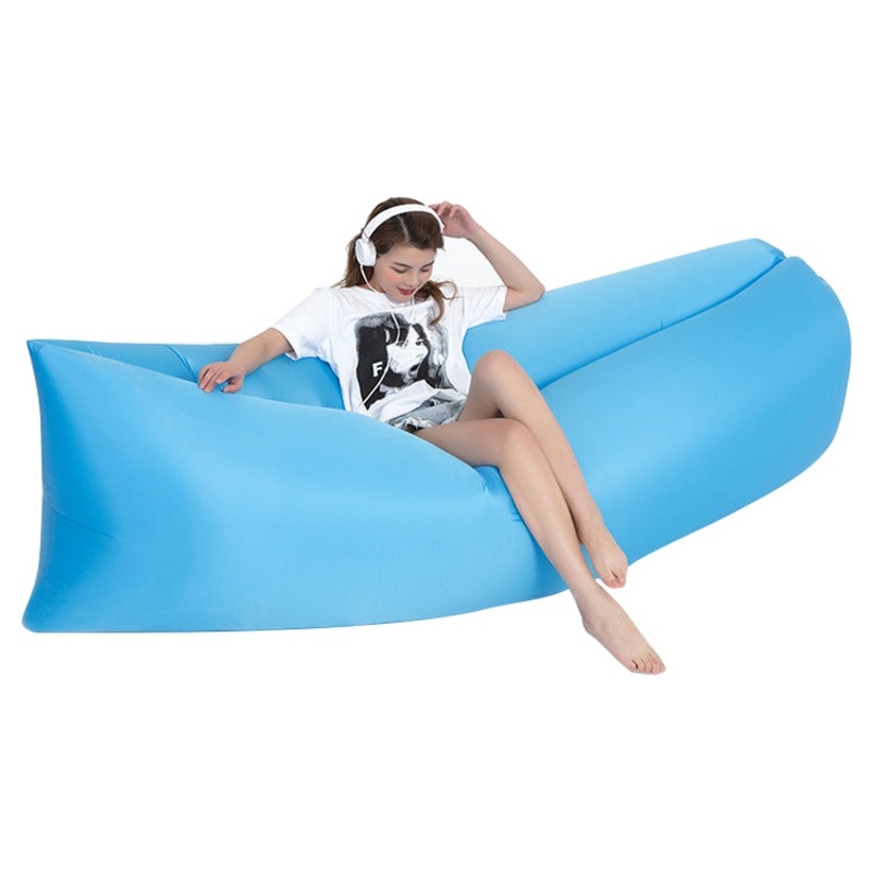 Portable Inflatable Sofa Bed for Camping Fishing Beach Lazy Air Bed 78.7 x 27.6 inches (Sky Blue)